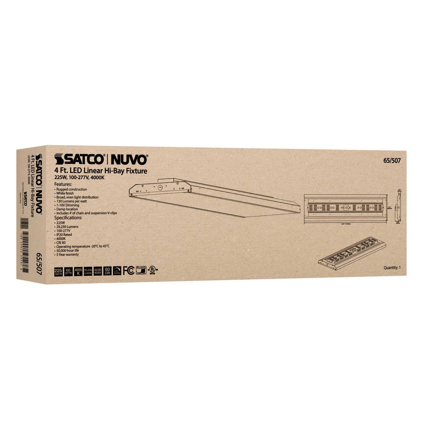 225W LED 4FT LINEAR HI-BAY - 65-507