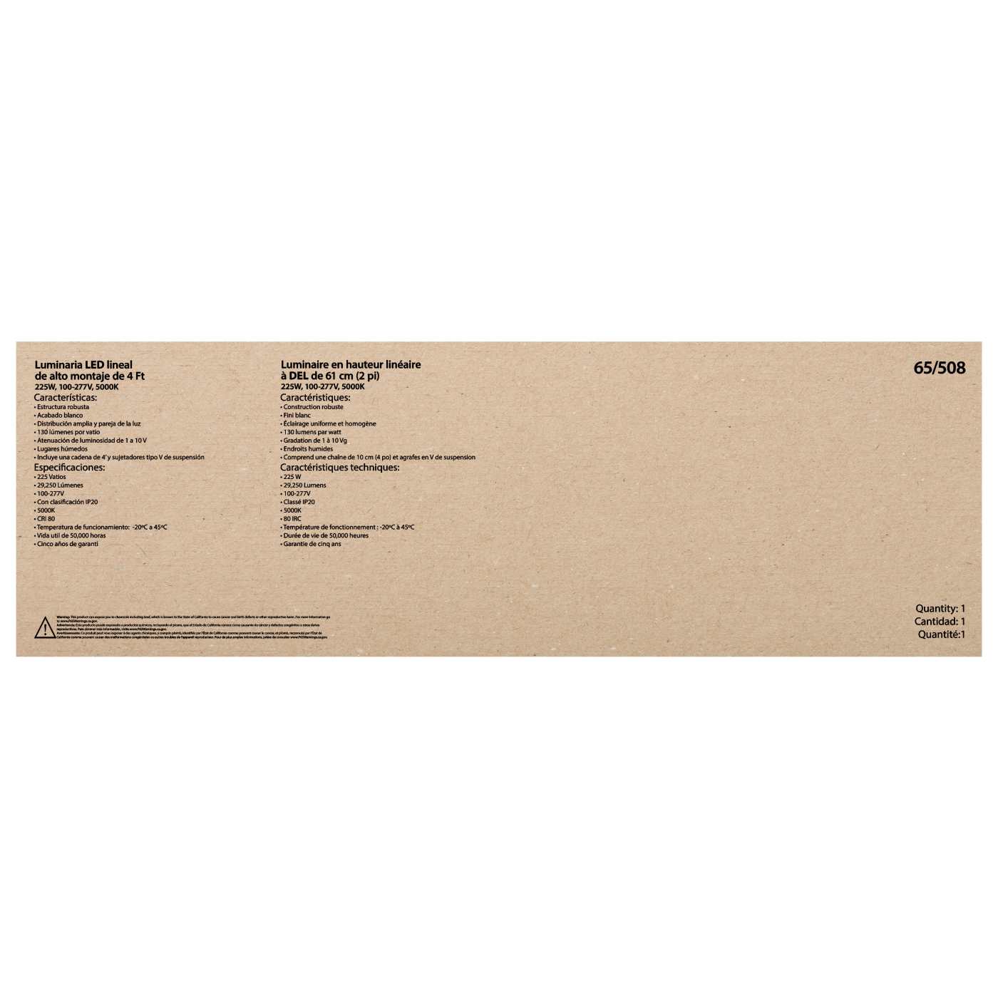 225W LED 4FT LINEAR HI-BAY - 65-508