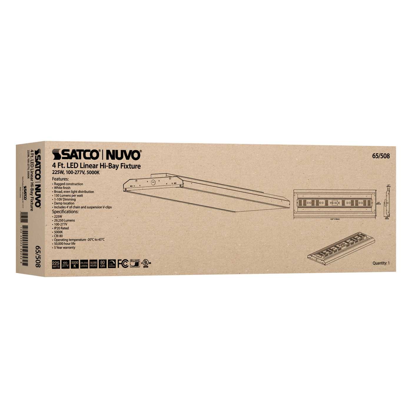 225W LED 4FT LINEAR HI-BAY - 65-508