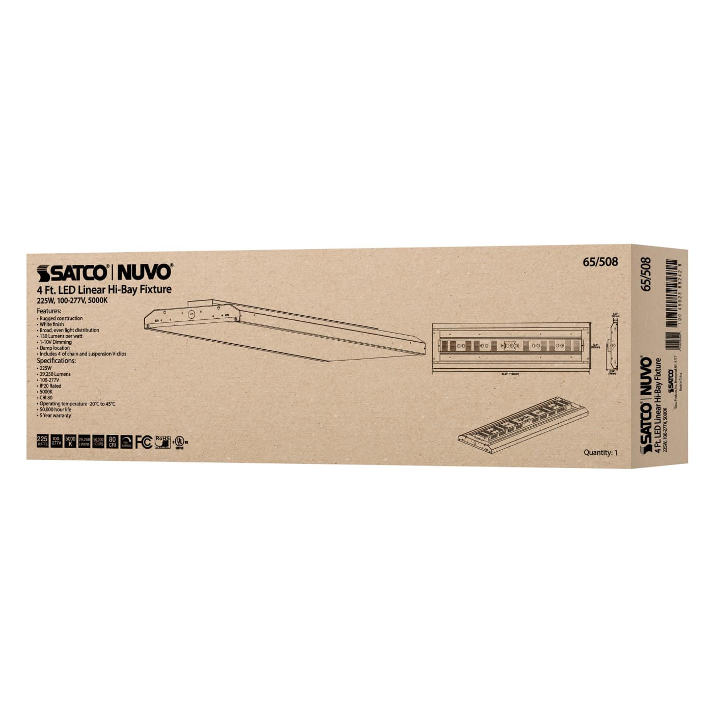 225W LED 4FT LINEAR HI-BAY - 65-508