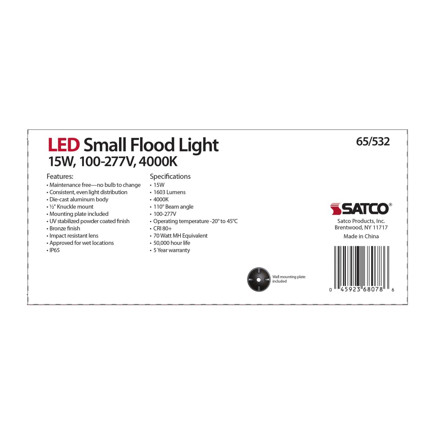 LED 15W SMALL FLOOD LIGHT - 65-532