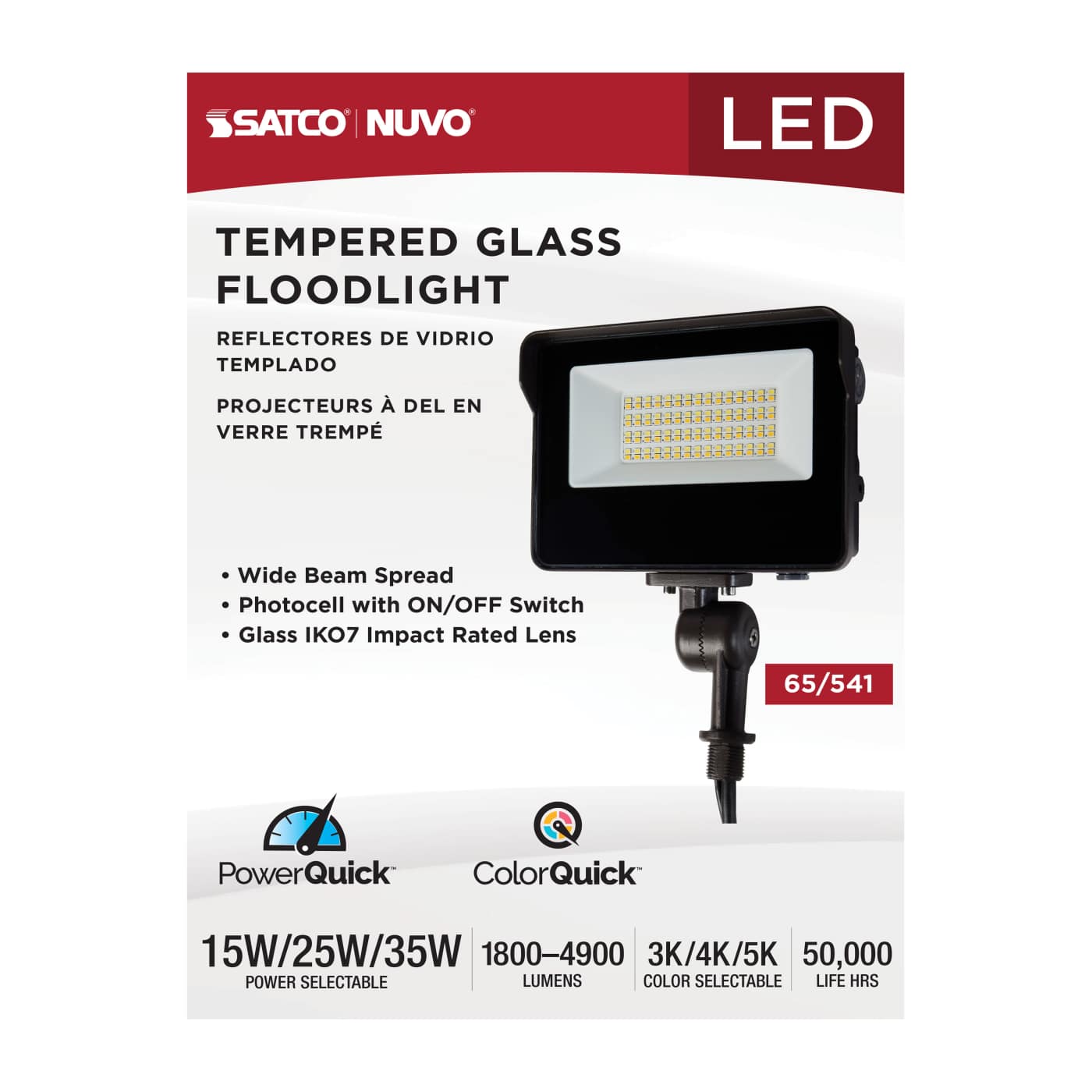 LED WATT/CCT SELECTABLE FLOOD - 65-541