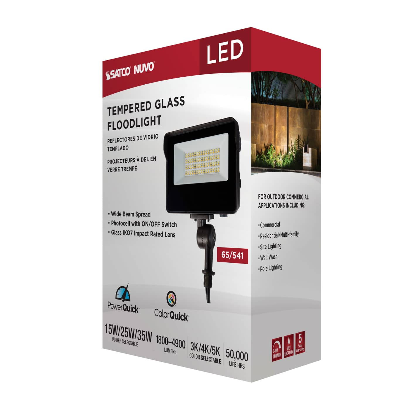 LED WATT/CCT SELECTABLE FLOOD - 65-541