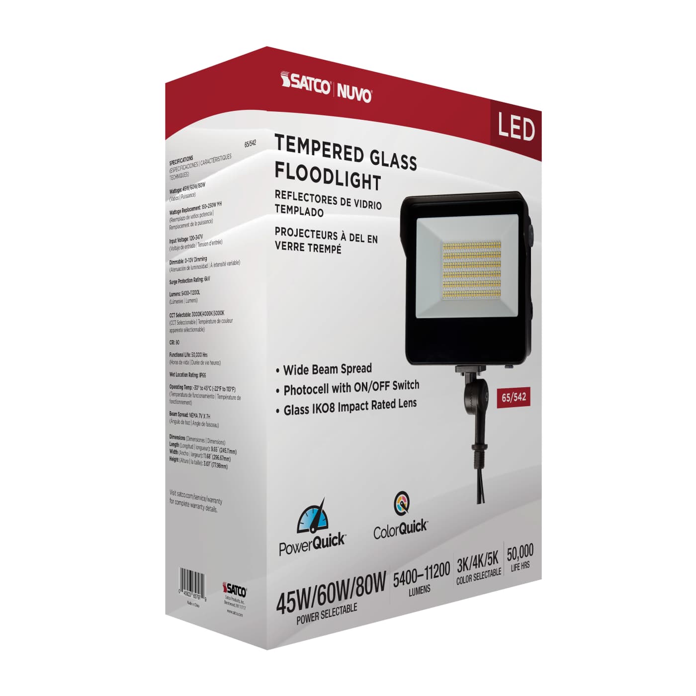 LED WATT/CCT SELECTABLE FLOOD - 65-542