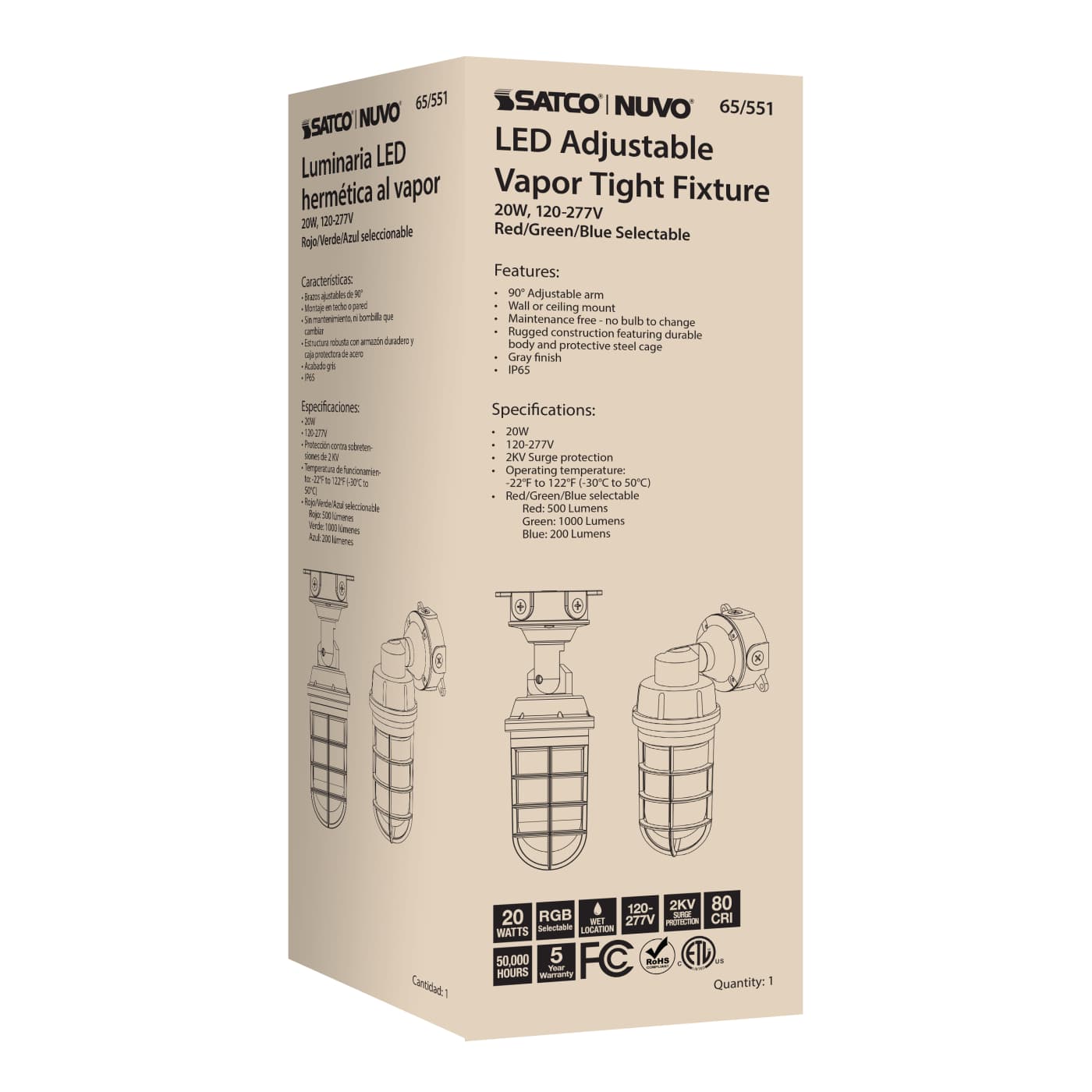 LED ADJUSTABLE VAPOR TIGHT - 65-551