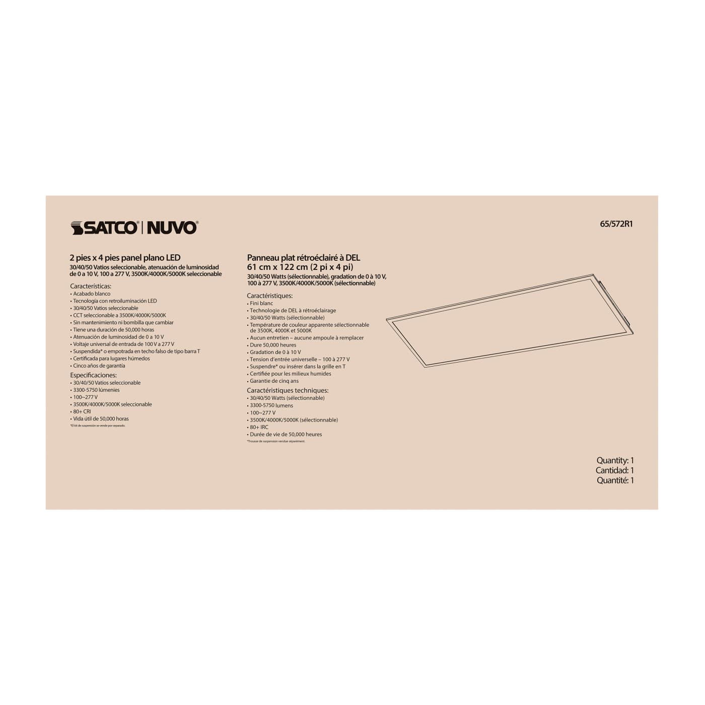 2X4 LED BACKLIT FLAT PANEL - 65-572R1