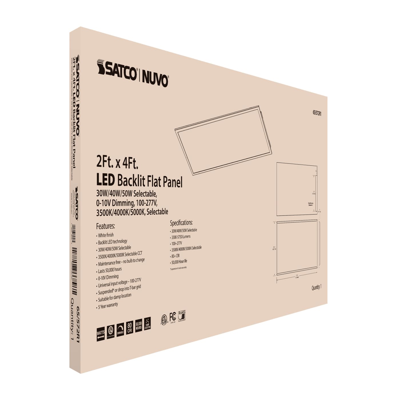 2X4 LED BACKLIT FLAT PANEL - 65-572R1