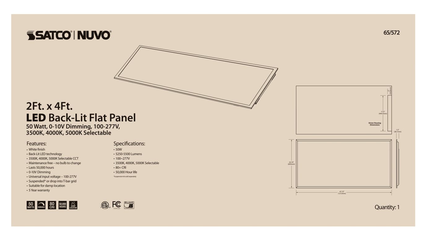 2X4 LED BACKLIT FLAT PANEL - 65-572