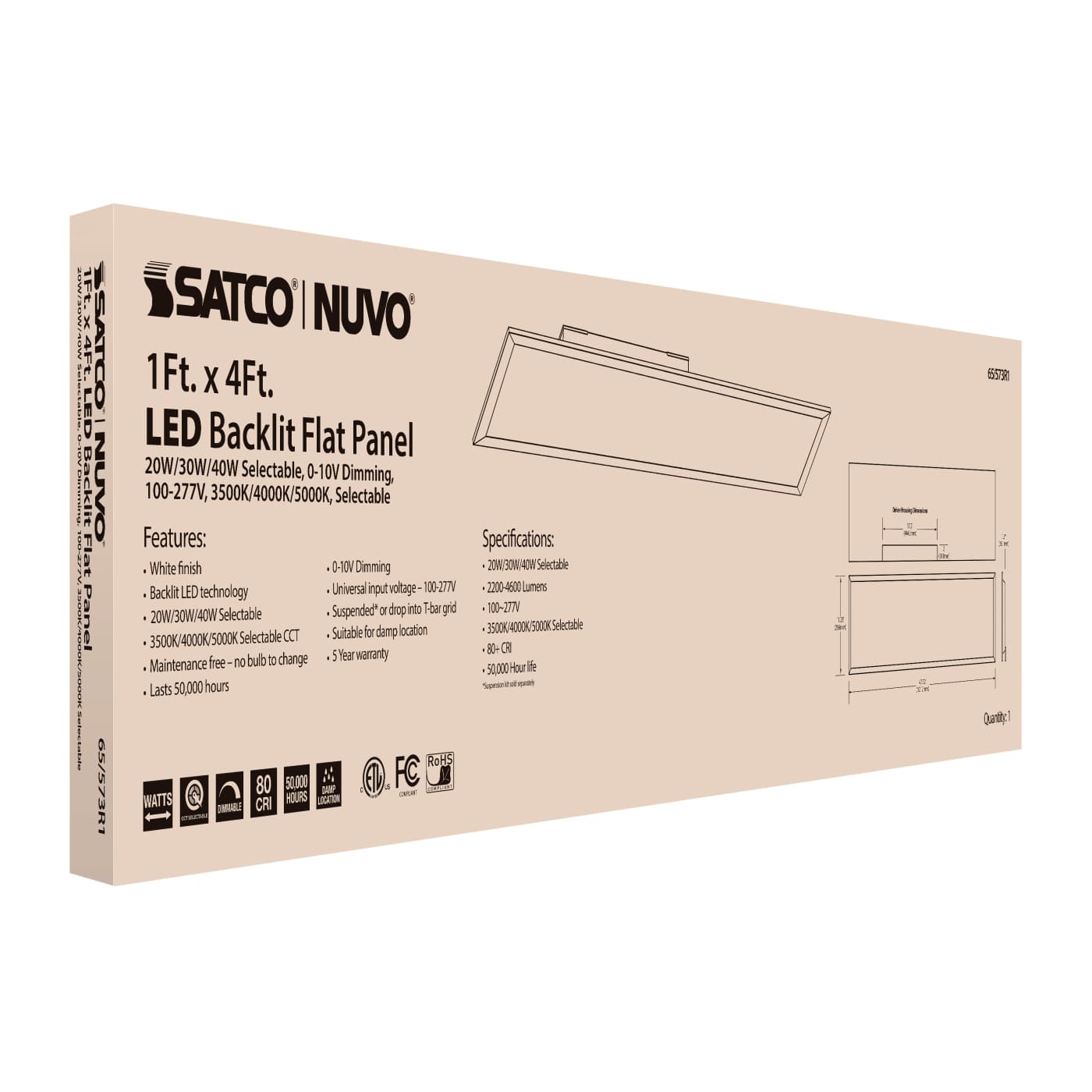 1X4 LED BACKLIT FLAT PANEL - 65-573R1