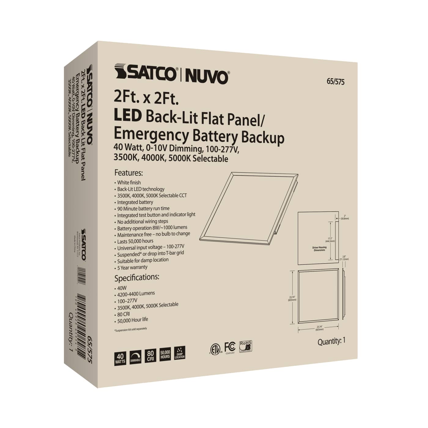 2X2 LED EM BACKLIT FLAT PANEL - 65-575