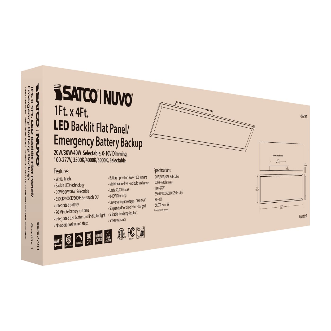 1X4 LED EM BACKLIT FLAT PANEL - 65-577R1