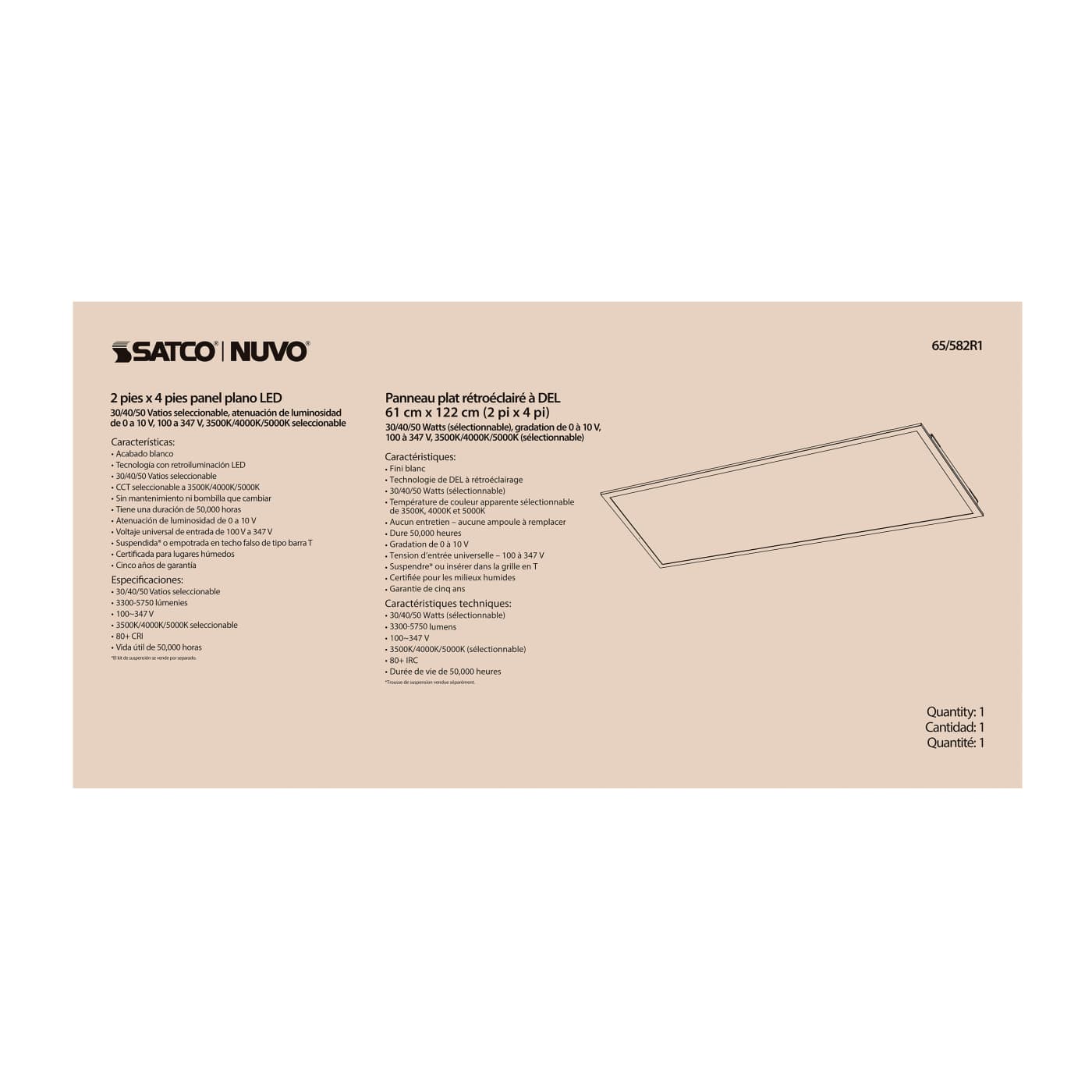 2X4 LED BACKLIT FLAT PANEL - 65-582R1