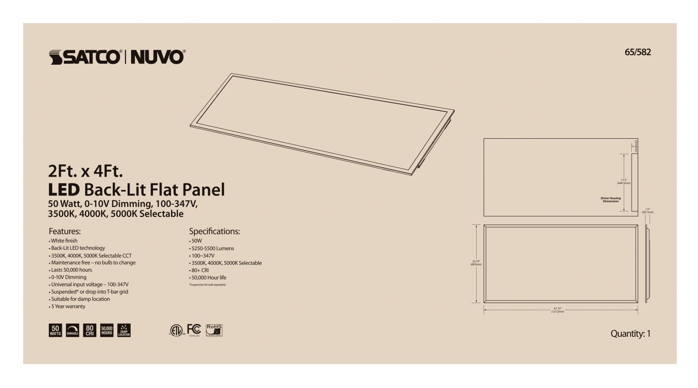2X4 LED BACKLIT FLAT PANEL - 65-582