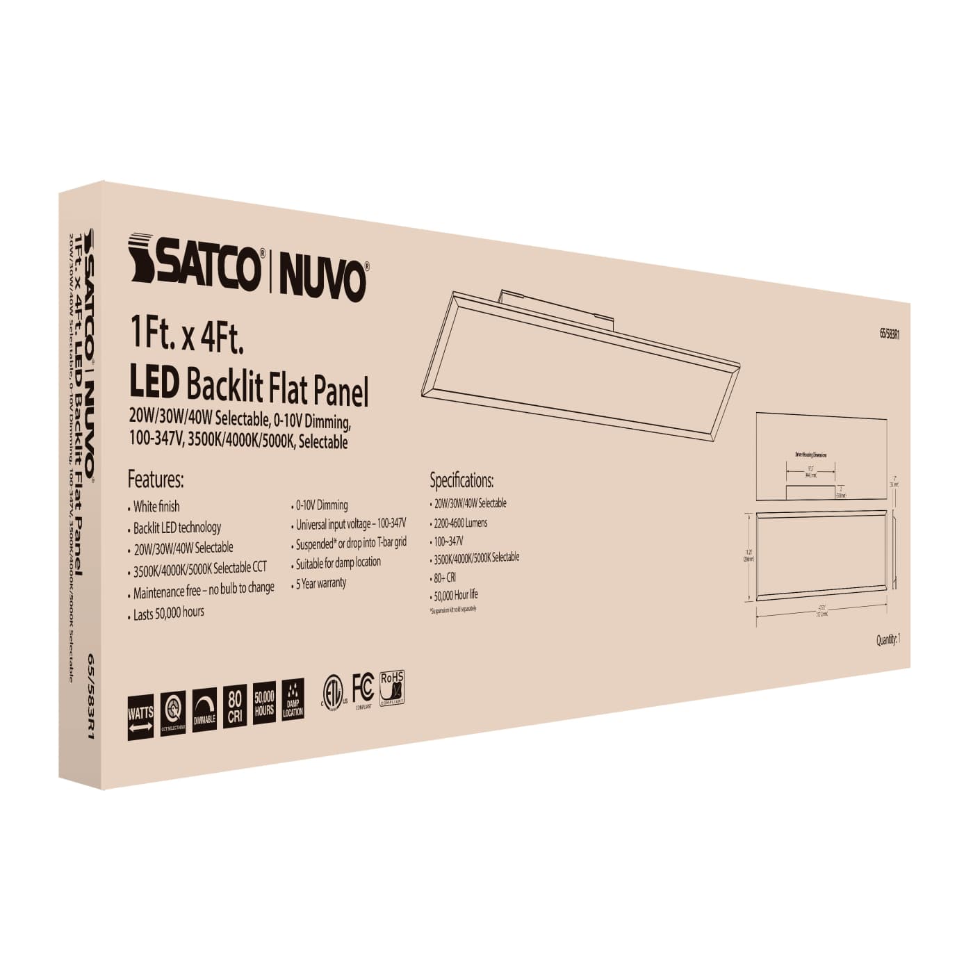 1X4 LED BACKLIT FLAT PANEL - 65-583R1