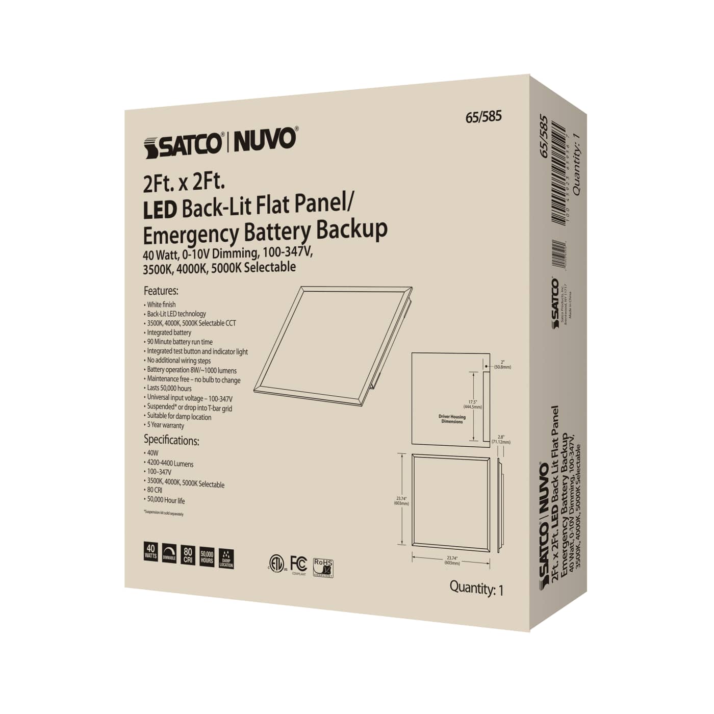 2X2 LED EM BACKLIT FLAT PANEL - 65-585