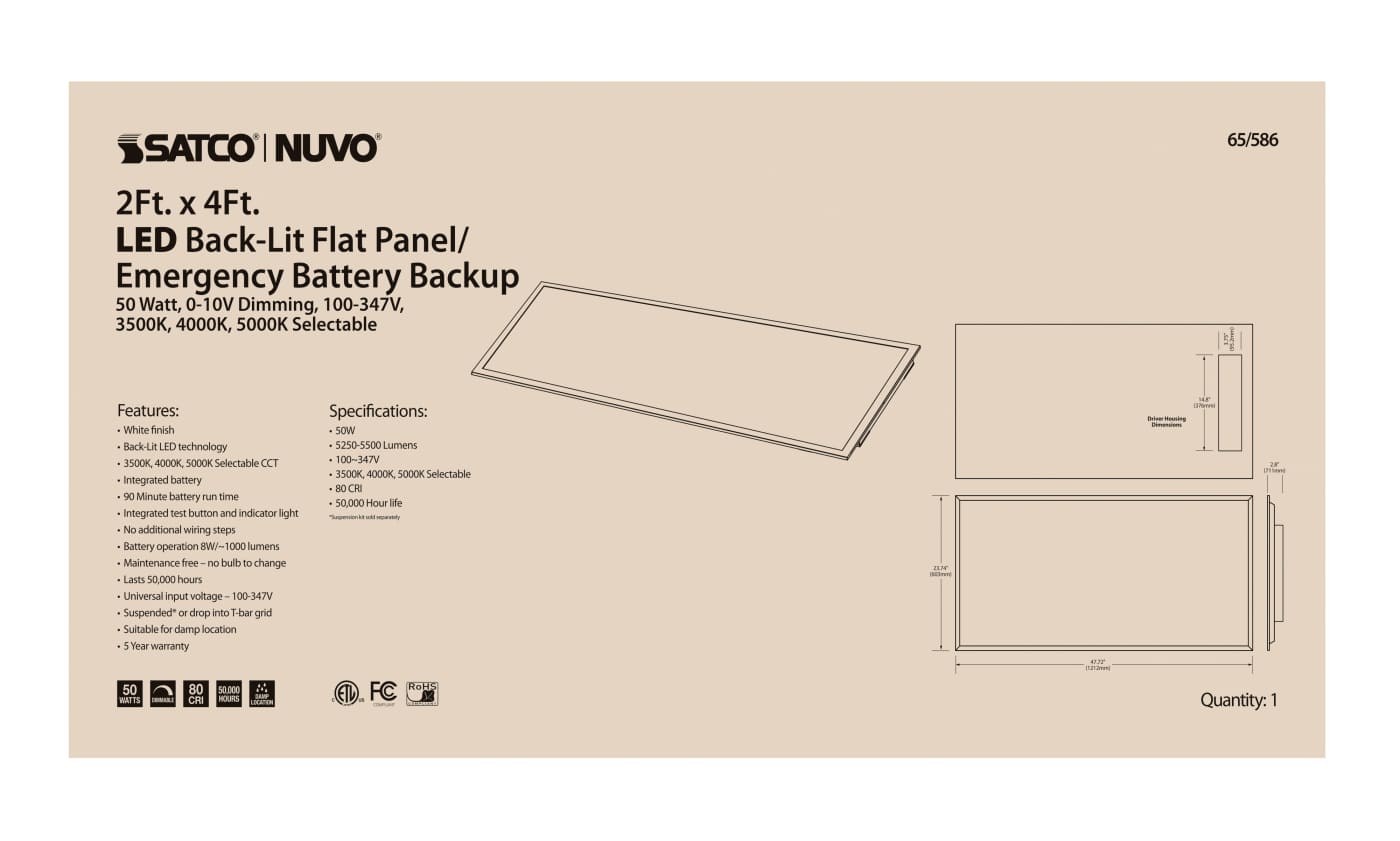 2X4 LED EM BACKLIT FLAT PANEL - 65-586