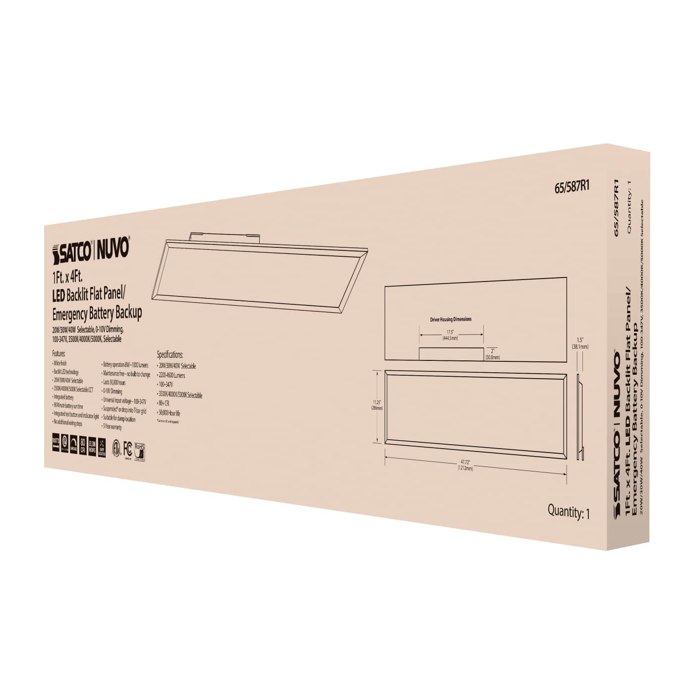 1X4 LED EM BACKLIT FLAT PANEL - 65-587R1