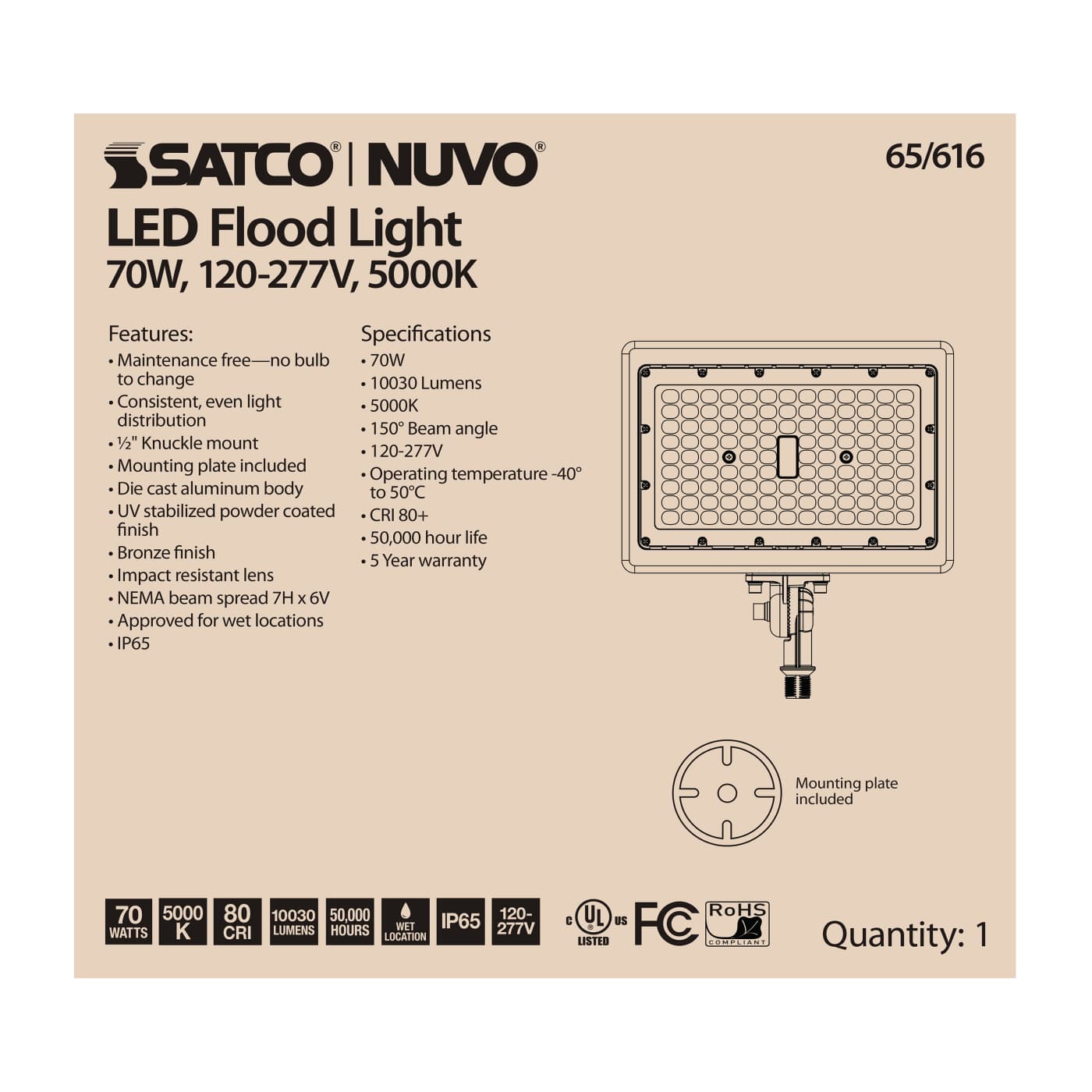 70W LED FLOOD LIGHT - 65-616