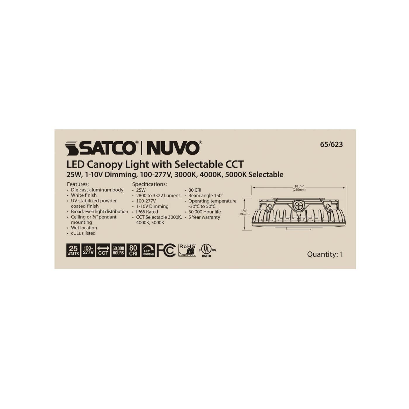 25W LED CANOPY LIGHT - 65-623