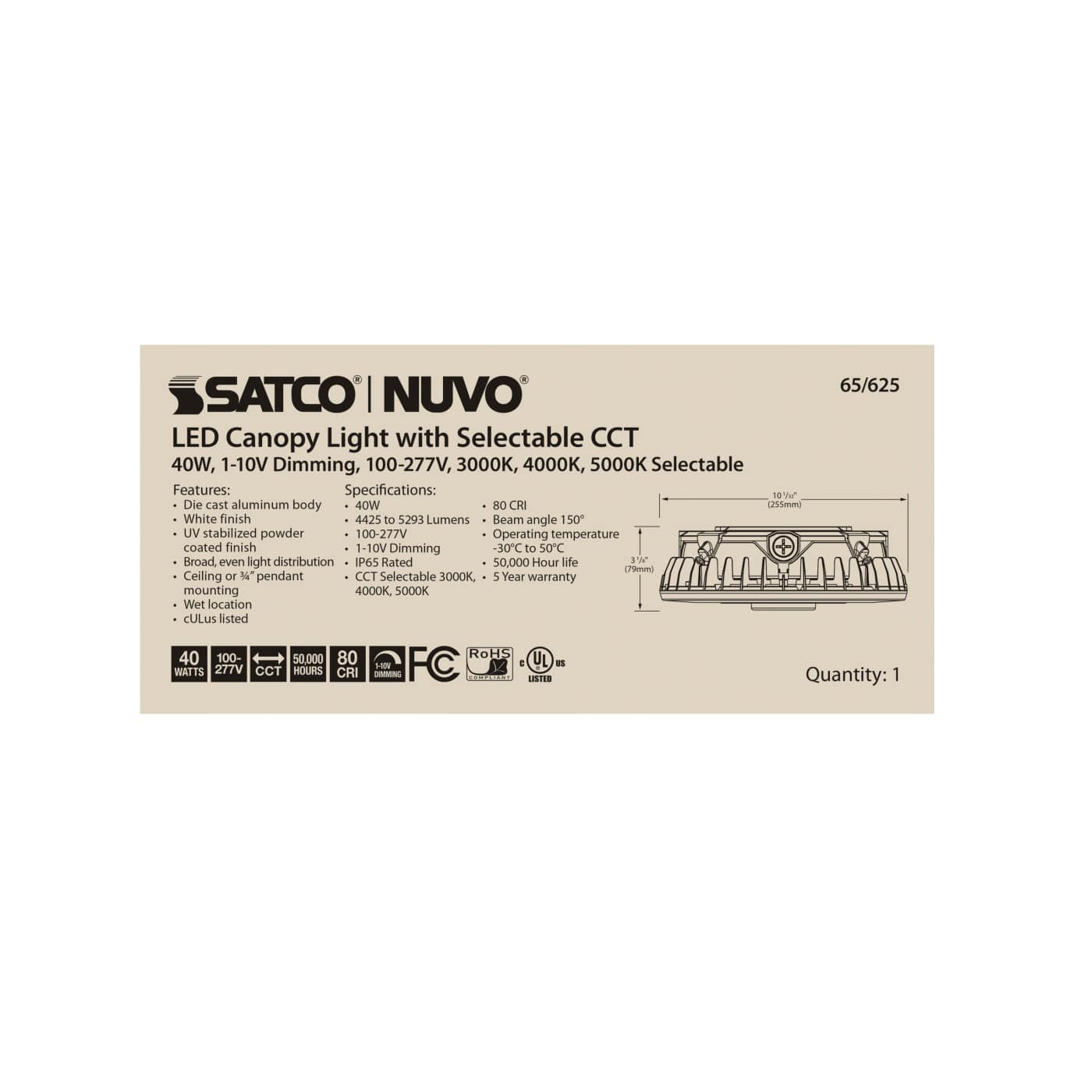 40W LED CANOPY LIGHT - 65-625