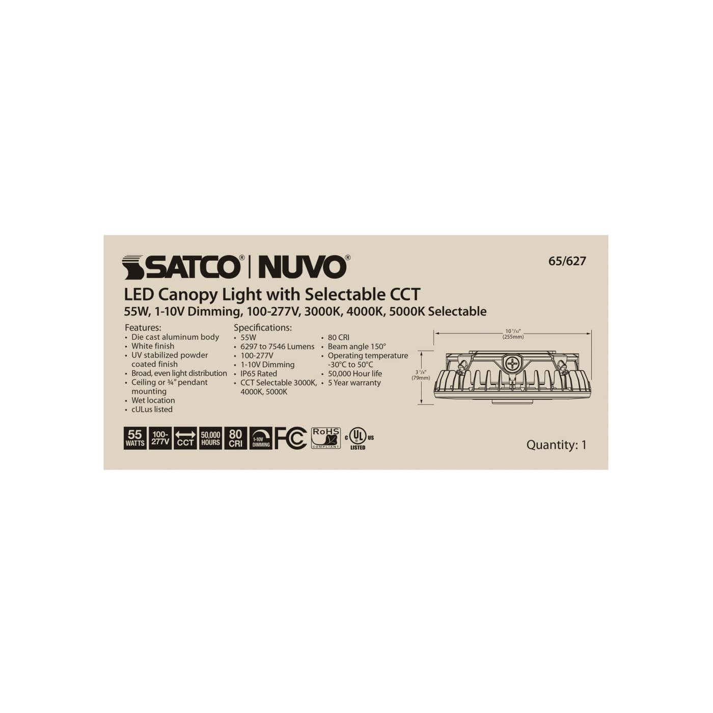 55W LED CANOPY LIGHT - 65-627