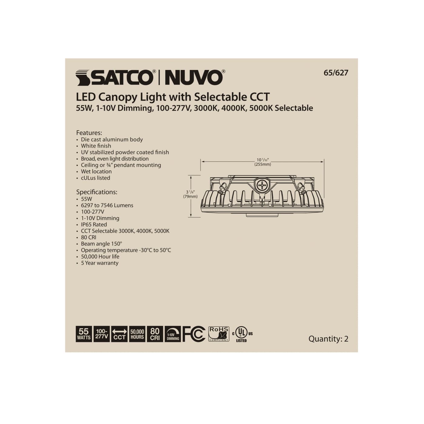 55W LED CANOPY LIGHT - 65-627