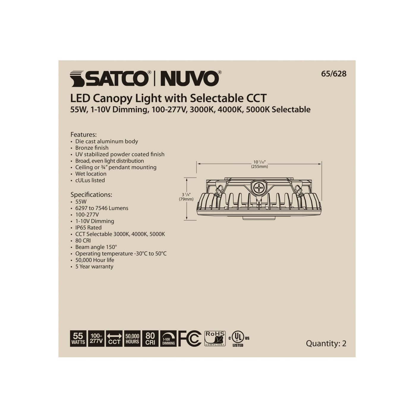 55W LED CANOPY LIGHT - 65-628