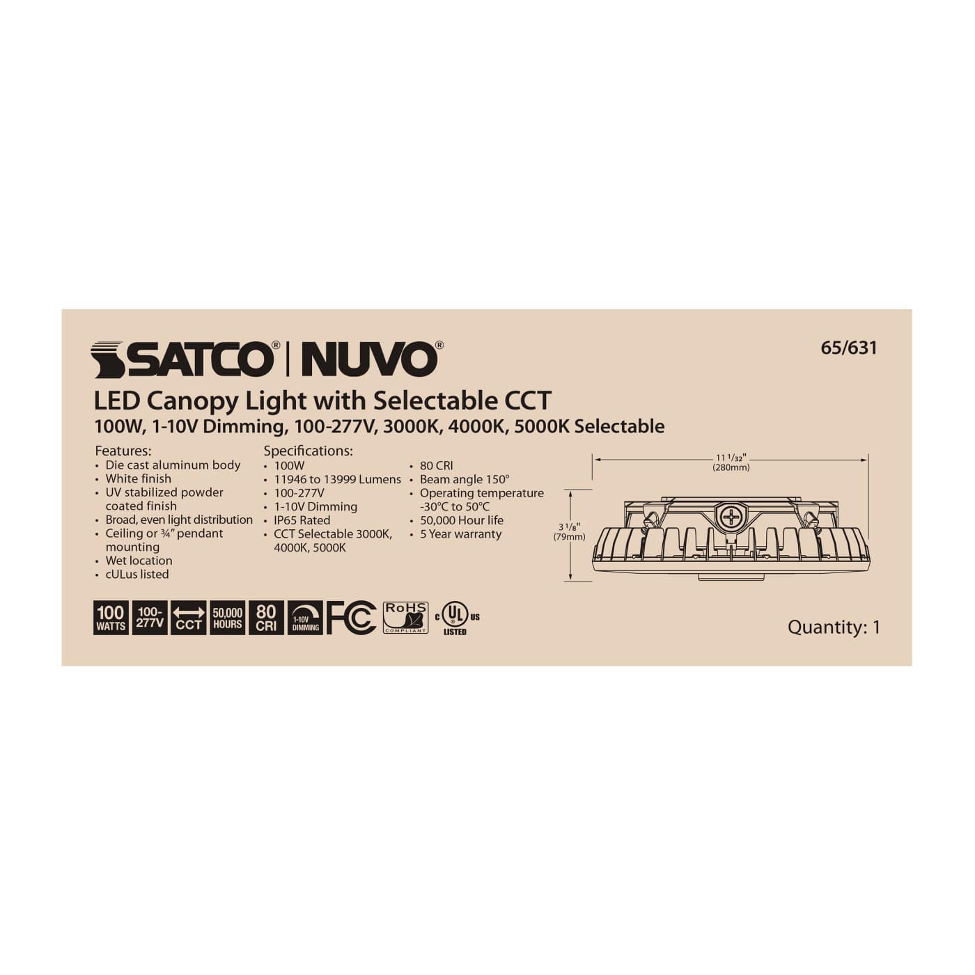 100W LED CANOPY LIGHT - 65-631