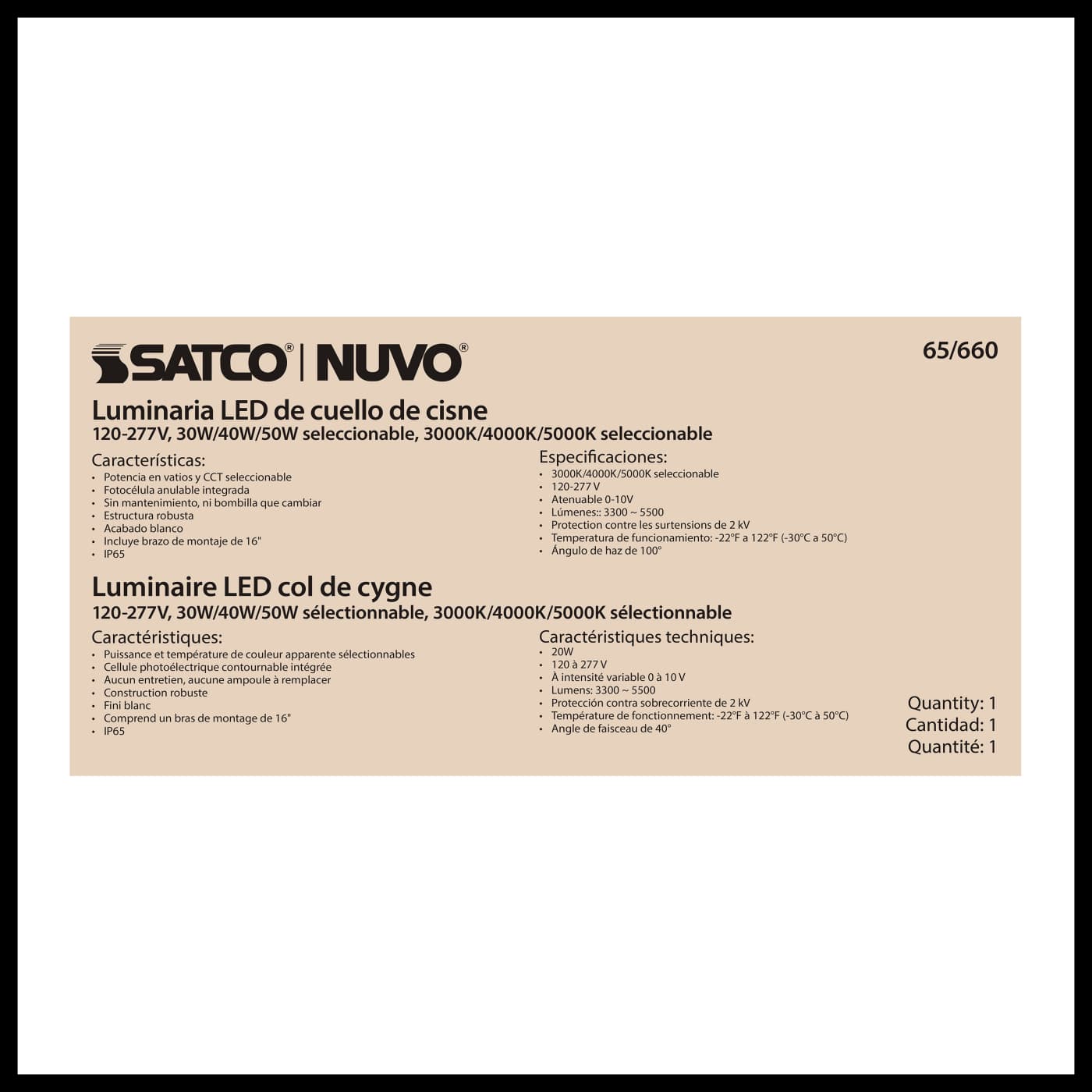 LED GOOSENECK WHITE FINISH - 65-660