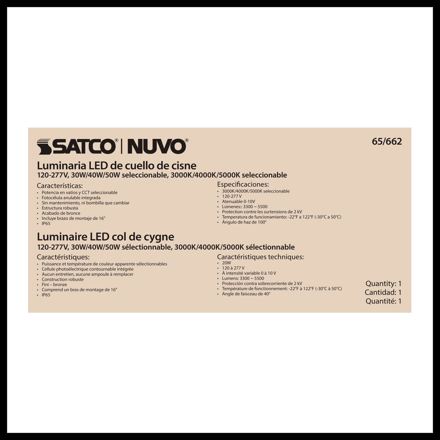 LED GOOSENECK BRONZE FINISH - 65-662