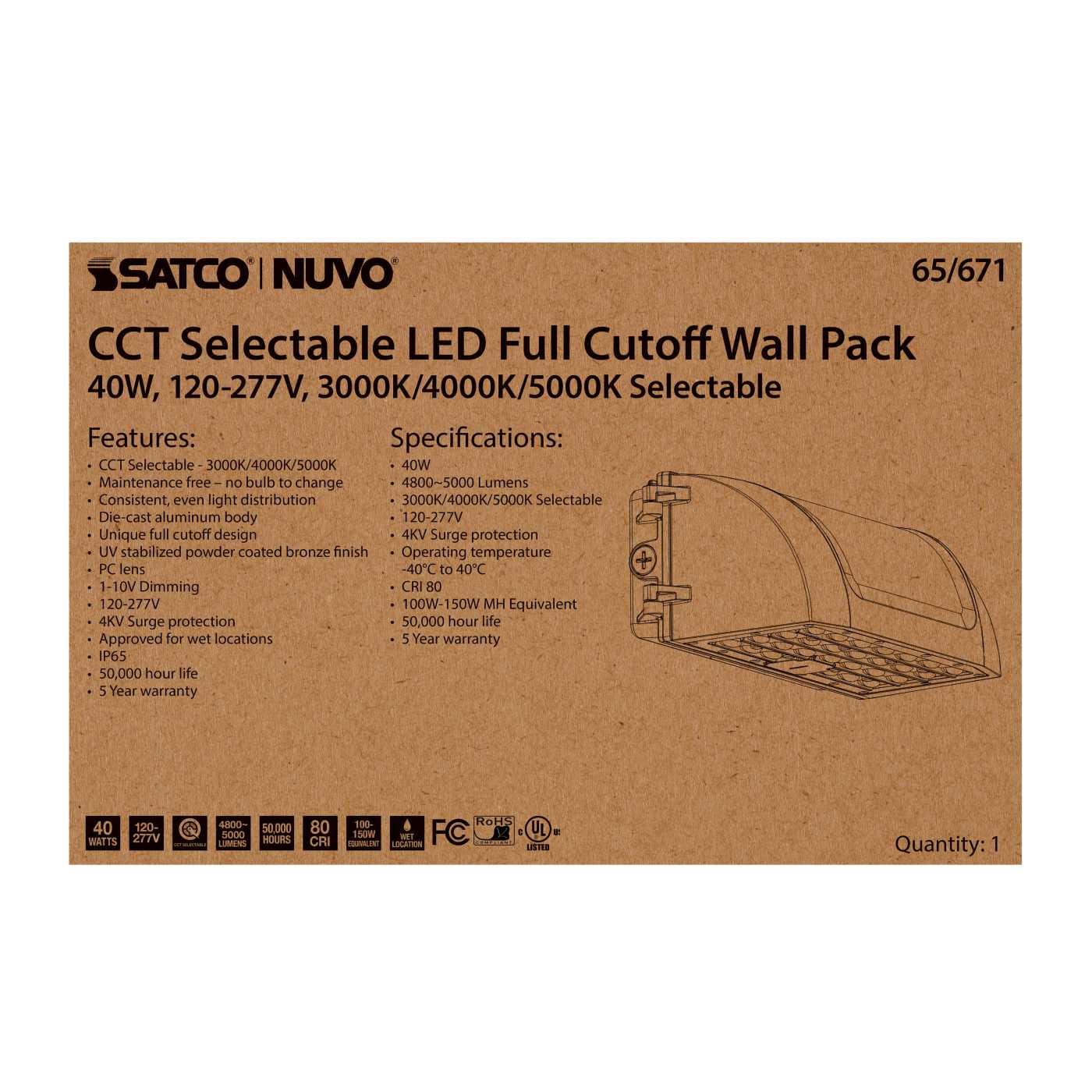 40W FULL CUTOFF WALL PACK - 65-671