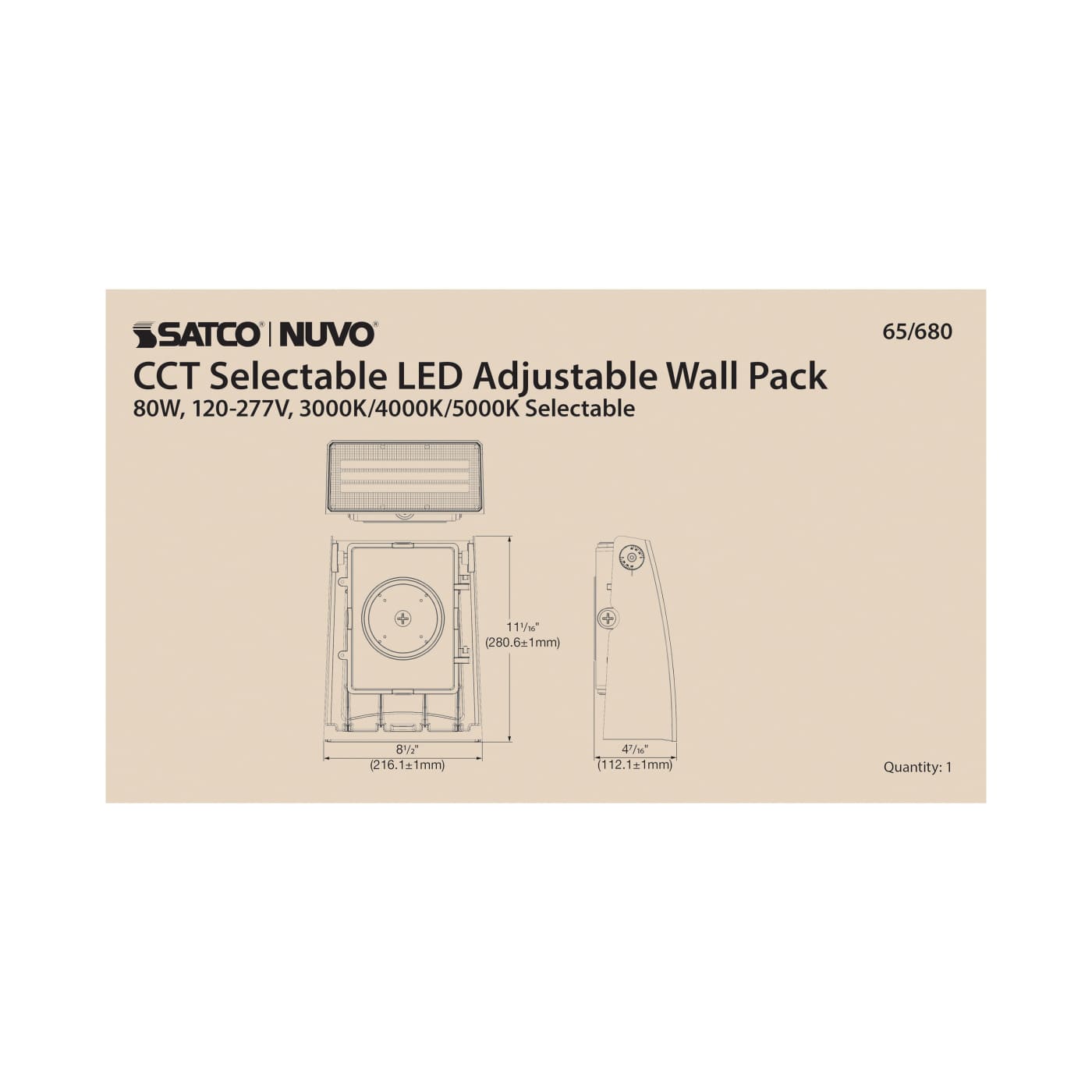 80W ADJUSTABLE WALL PACK - 65-680