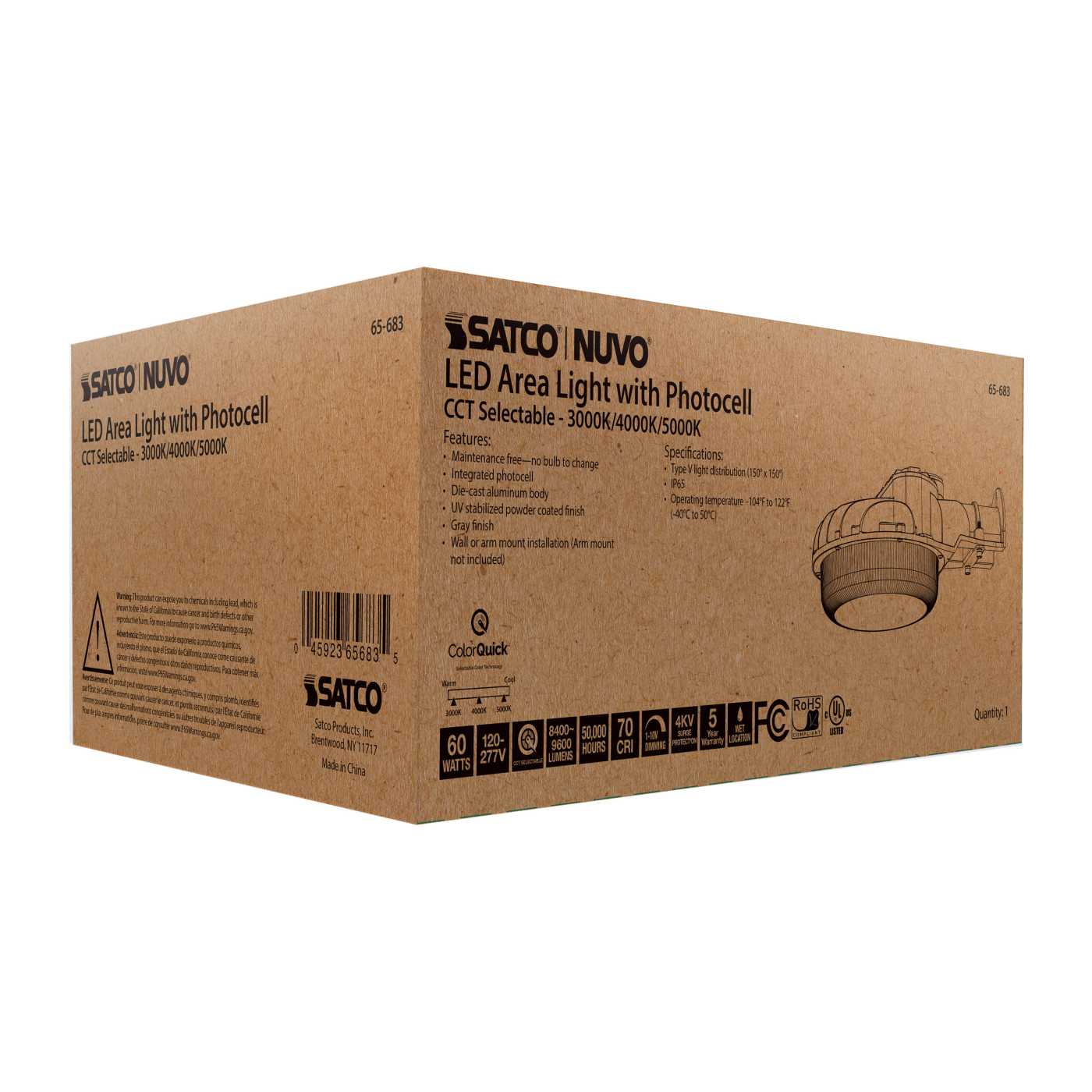 60W LED AREA LIGHT W/PHOTOCELL - 65-683