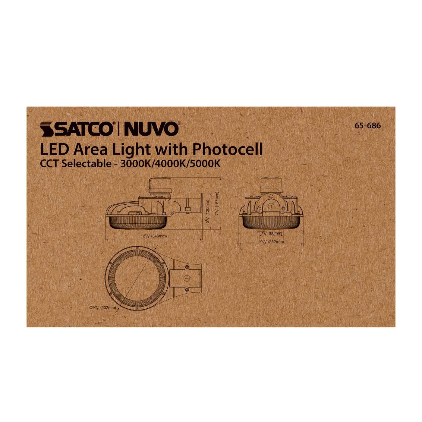 60W LED AREA LIGHT W/PHOTOCELL - 65-686