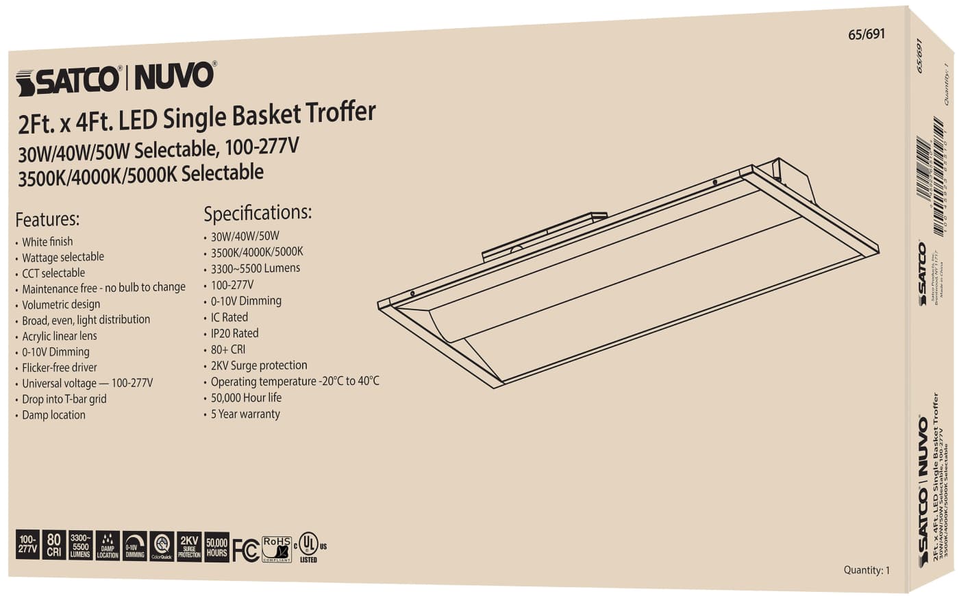 2X4 SINGLE BASKET TROFFER - 65-691