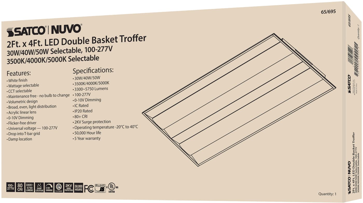 2X4 DOUBLE BASKET TROFFER - 65-695