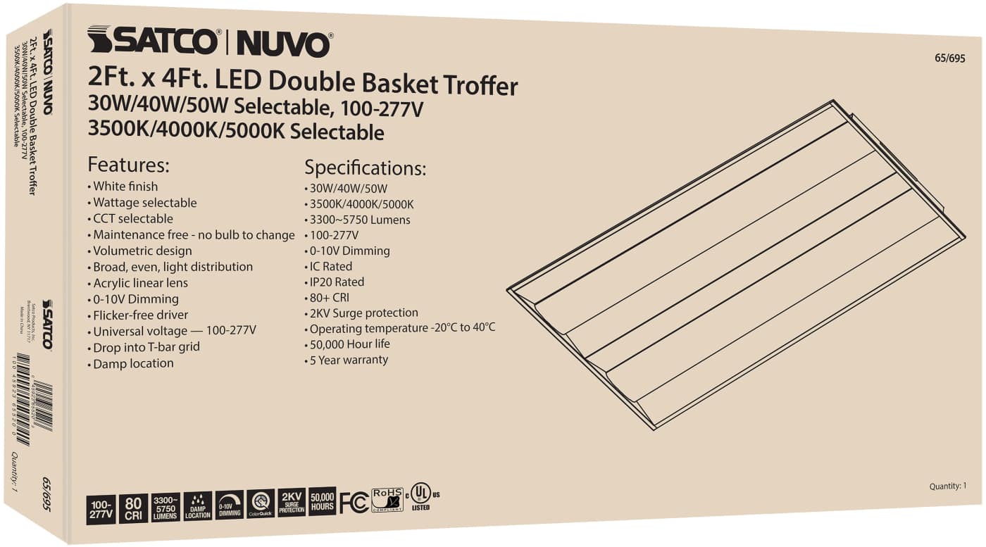2X4 DOUBLE BASKET TROFFER - 65-695