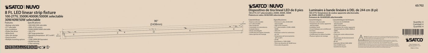 8' LINEAR STRIP WHITE FINISH - 65-702