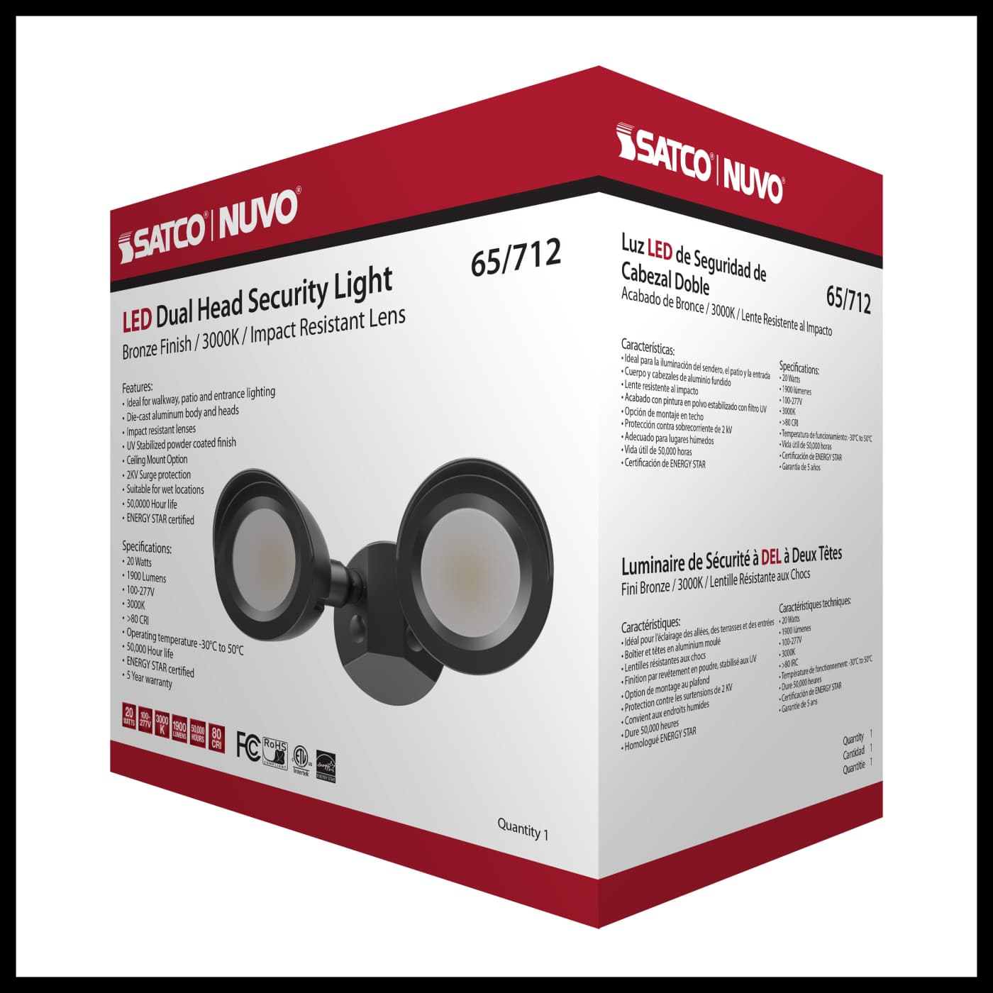 LED 2 BULLET HEAD SECURITY LGT - 65-712