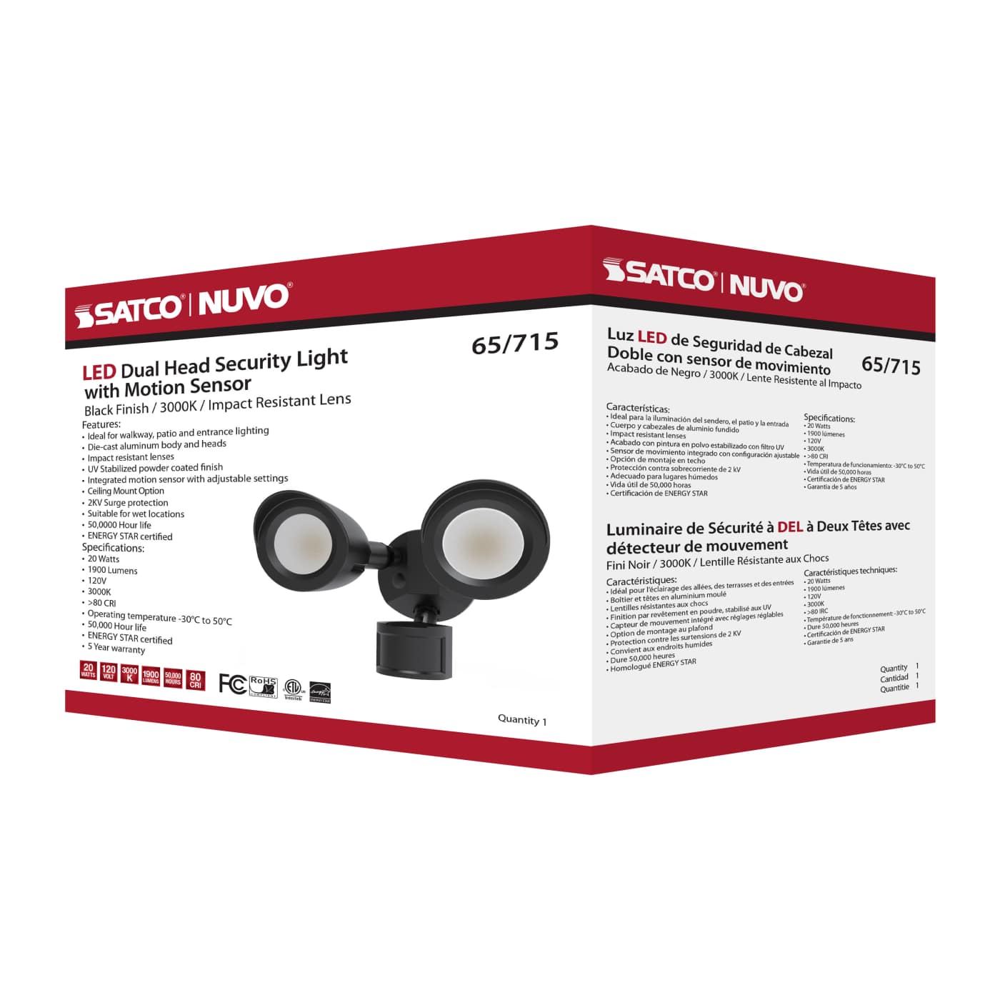 LED 2 BULLET HEAD SECURITY LGT - 65-715