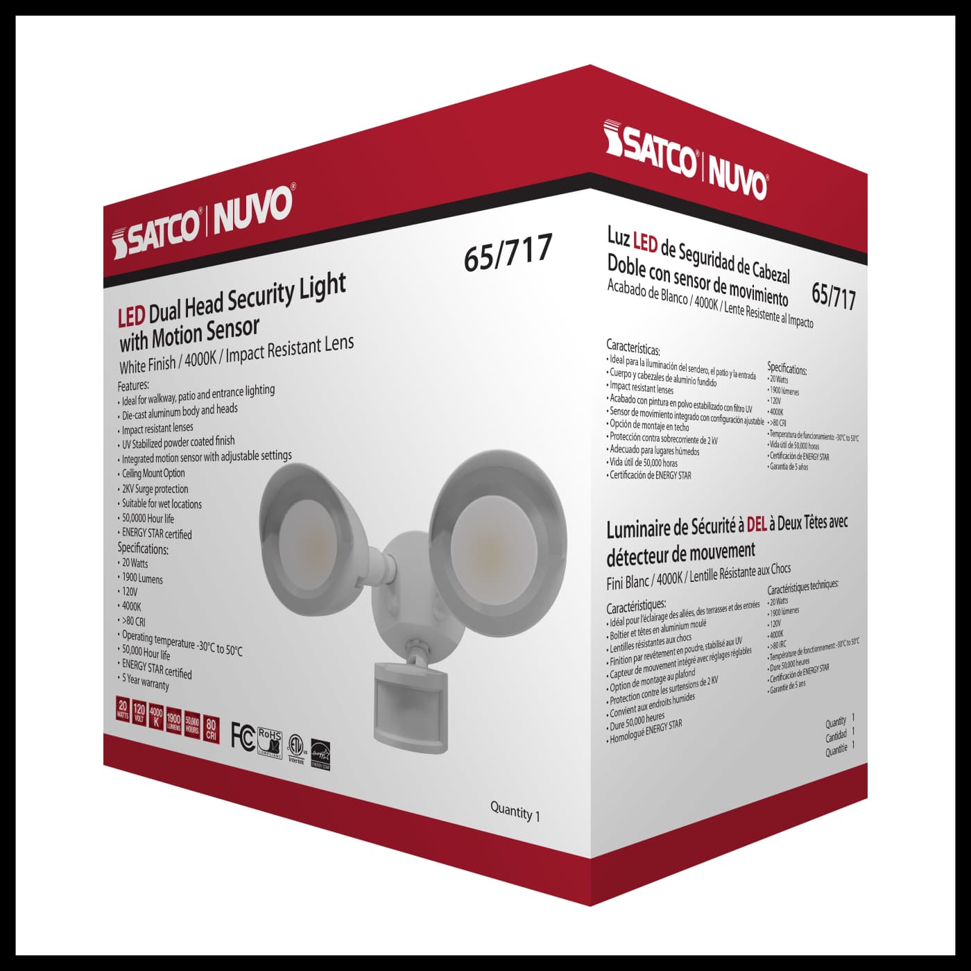 LED 2 BULLET HEAD SECURITY LGT - 65-717