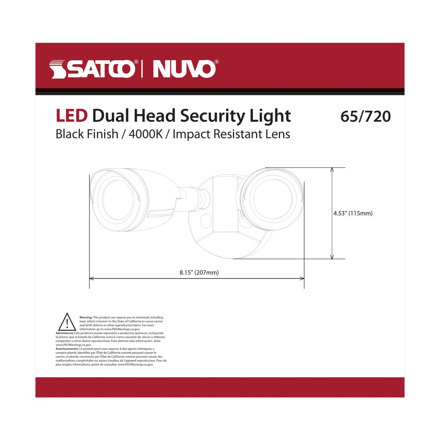 LED 2 BULLET HEAD SECURITY LGT - 65-720