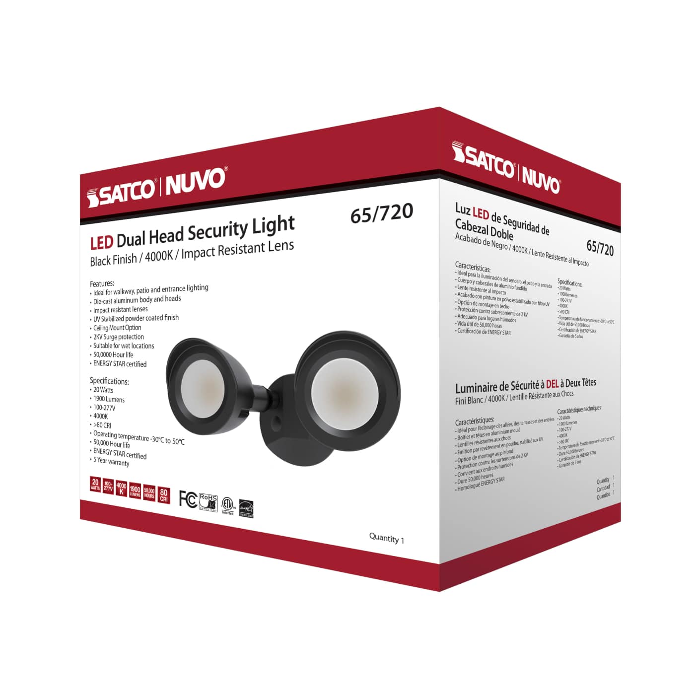 LED 2 BULLET HEAD SECURITY LGT - 65-720