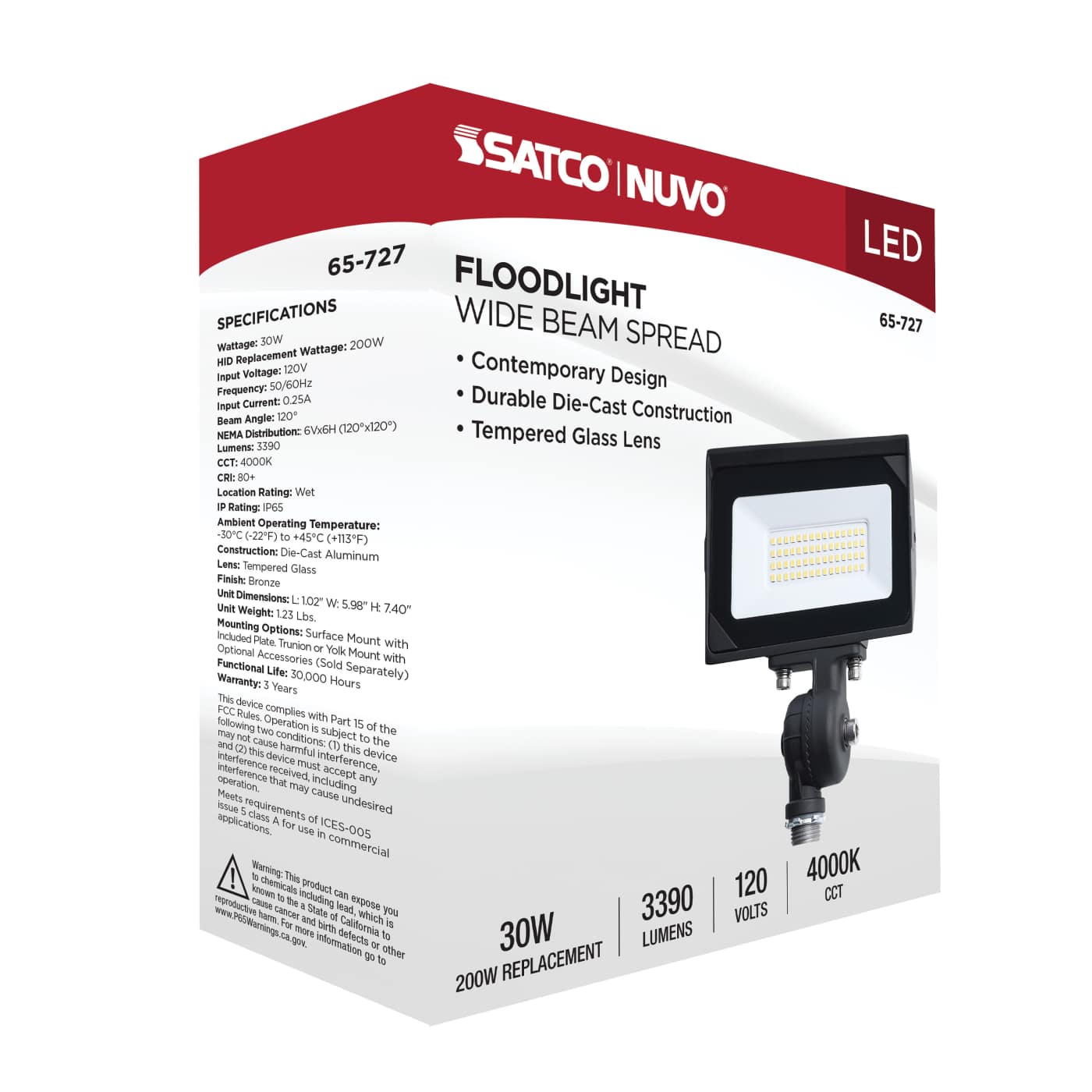 DOBFL30W/LED/840/BZ/ND120V - 65-727