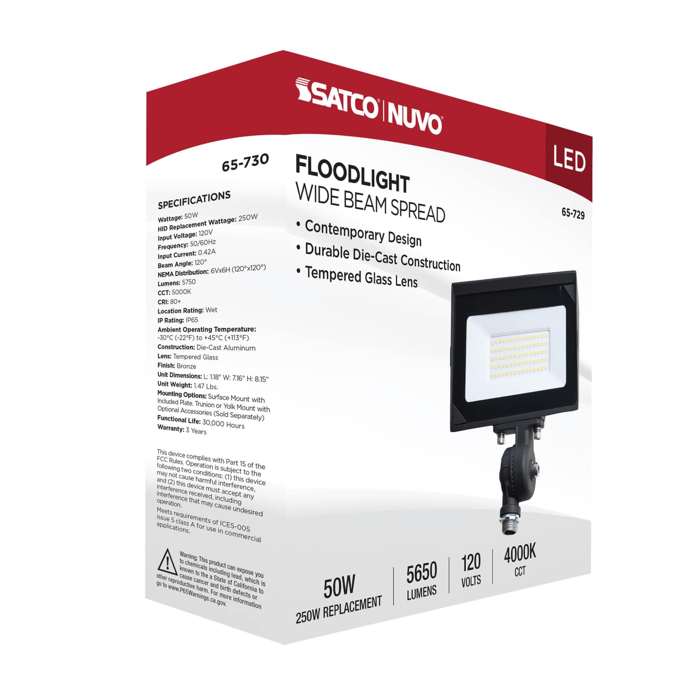 DOBFL50W/LED/850/BZ/ND120V - 65-730