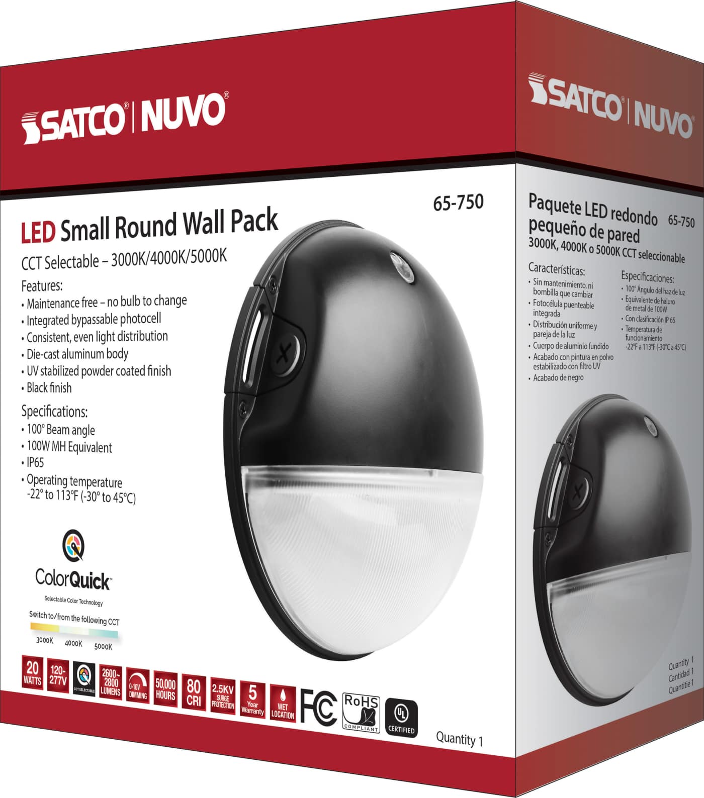 LED SMALL 20W ROUND WALL PACK - 65-750