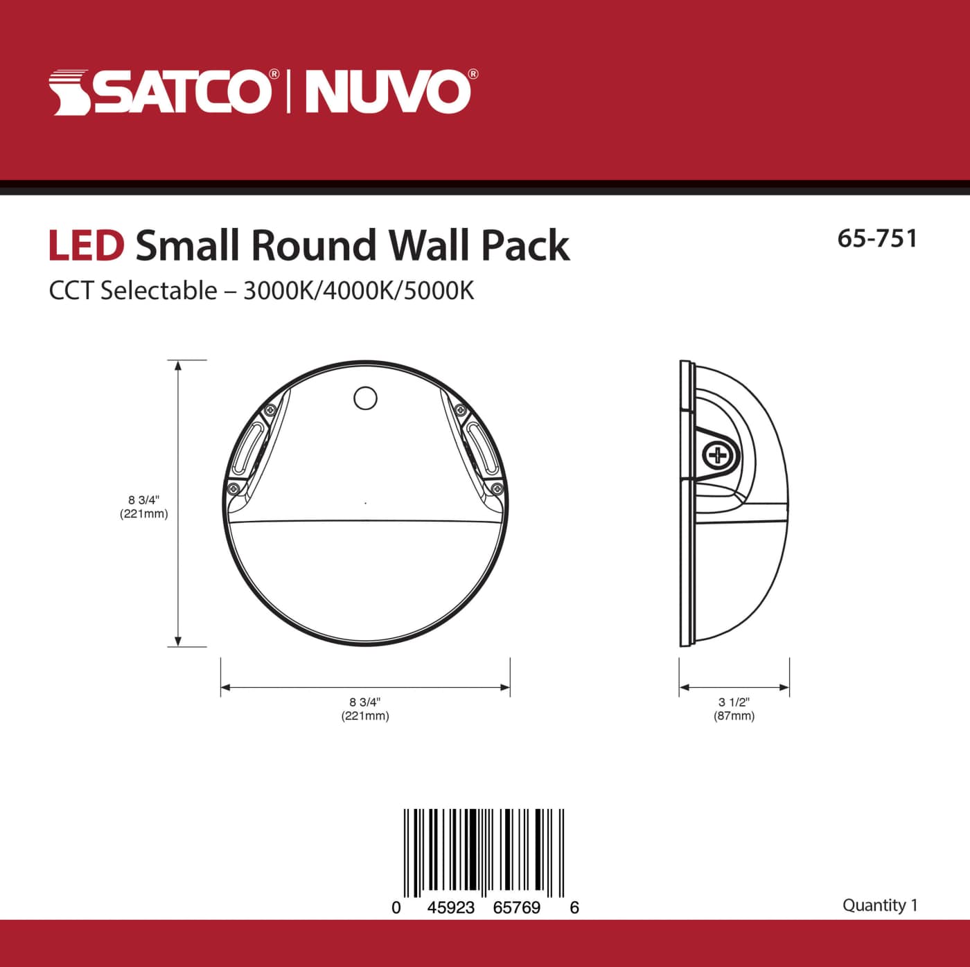 LED SMALL 20W ROUND WALL PACK - 65-751