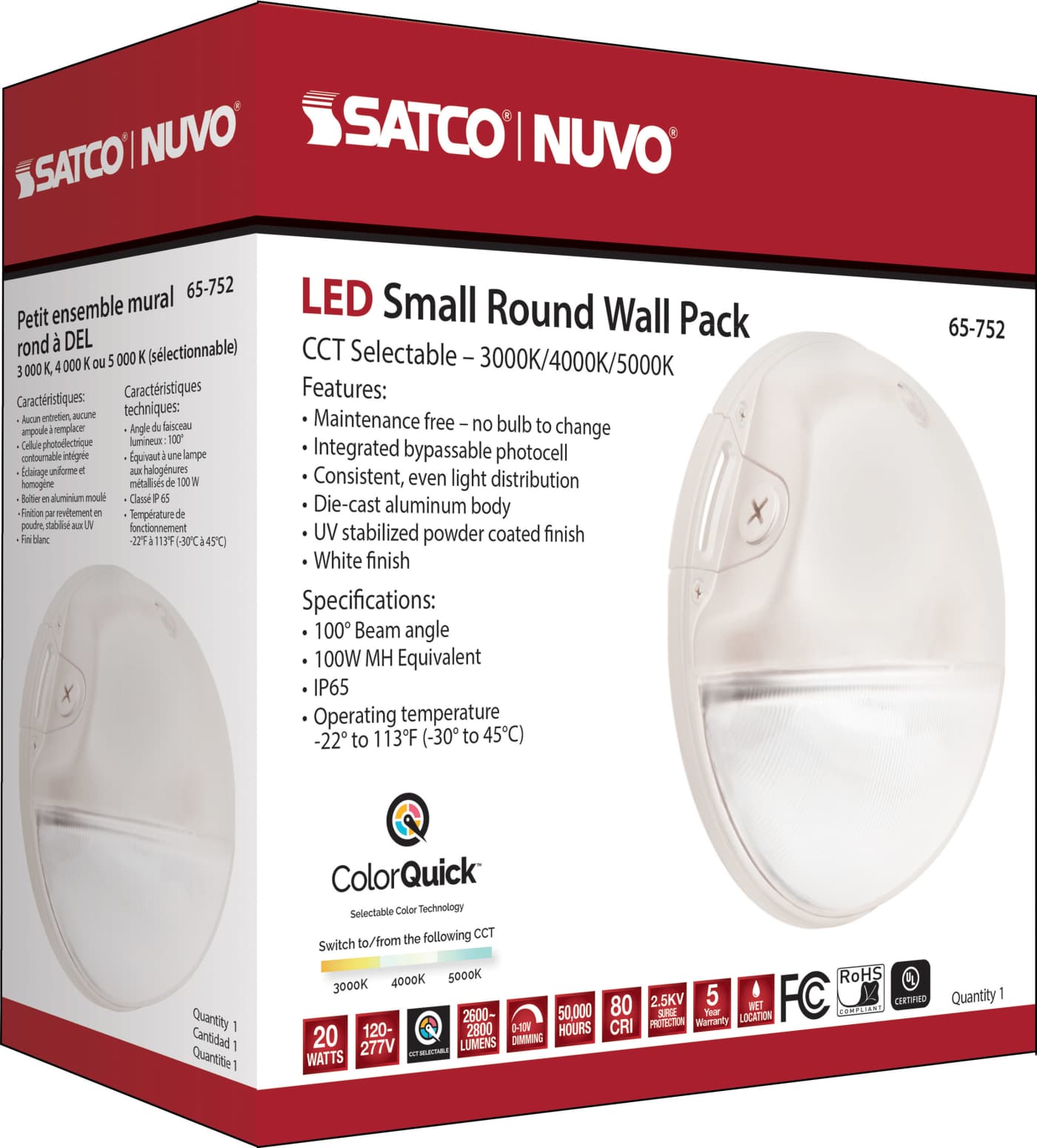 LED SMALL 20W ROUND WALL PACK - 65-752