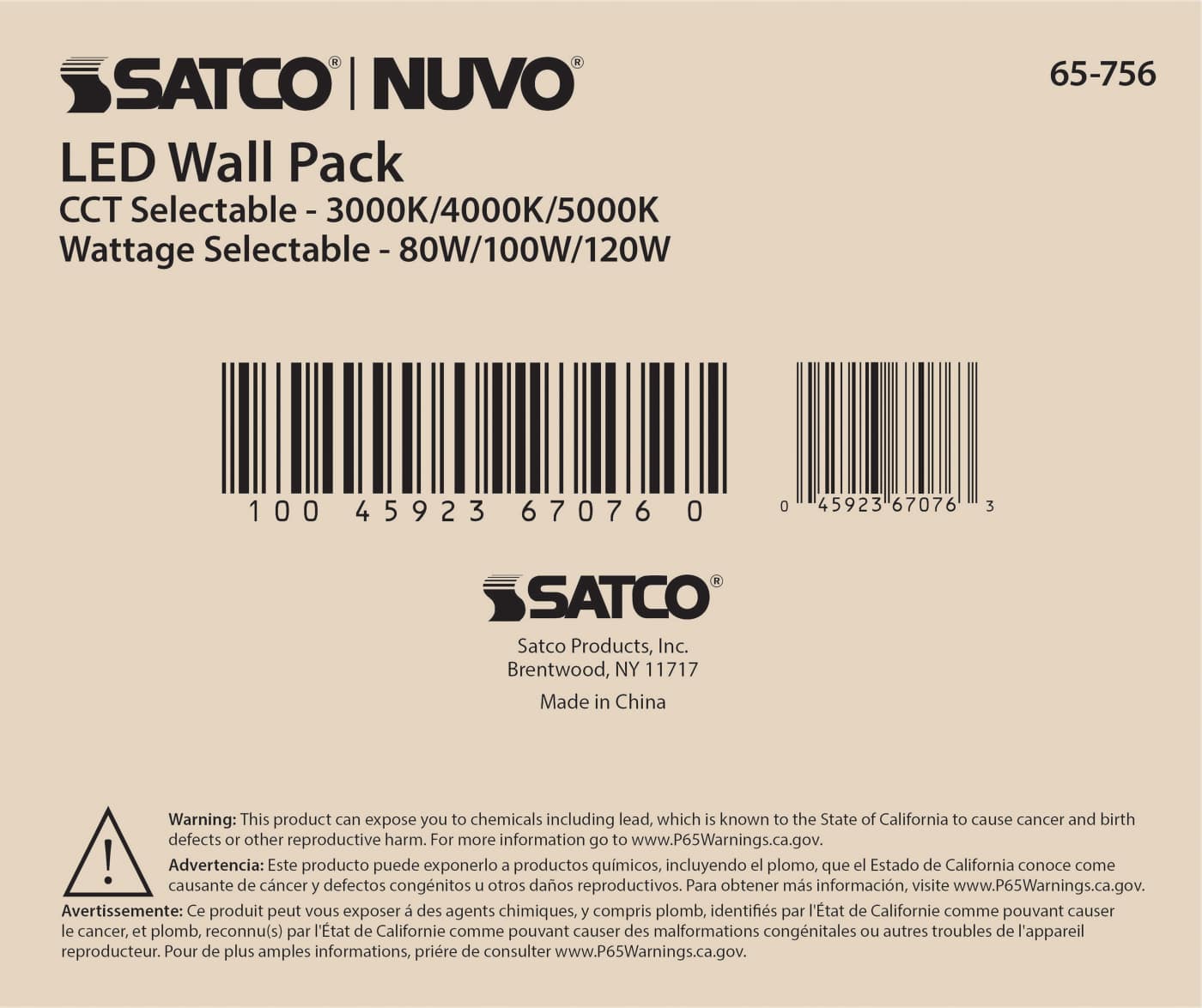 LED WALL PACK CCT & WATT ADJ - 65-756