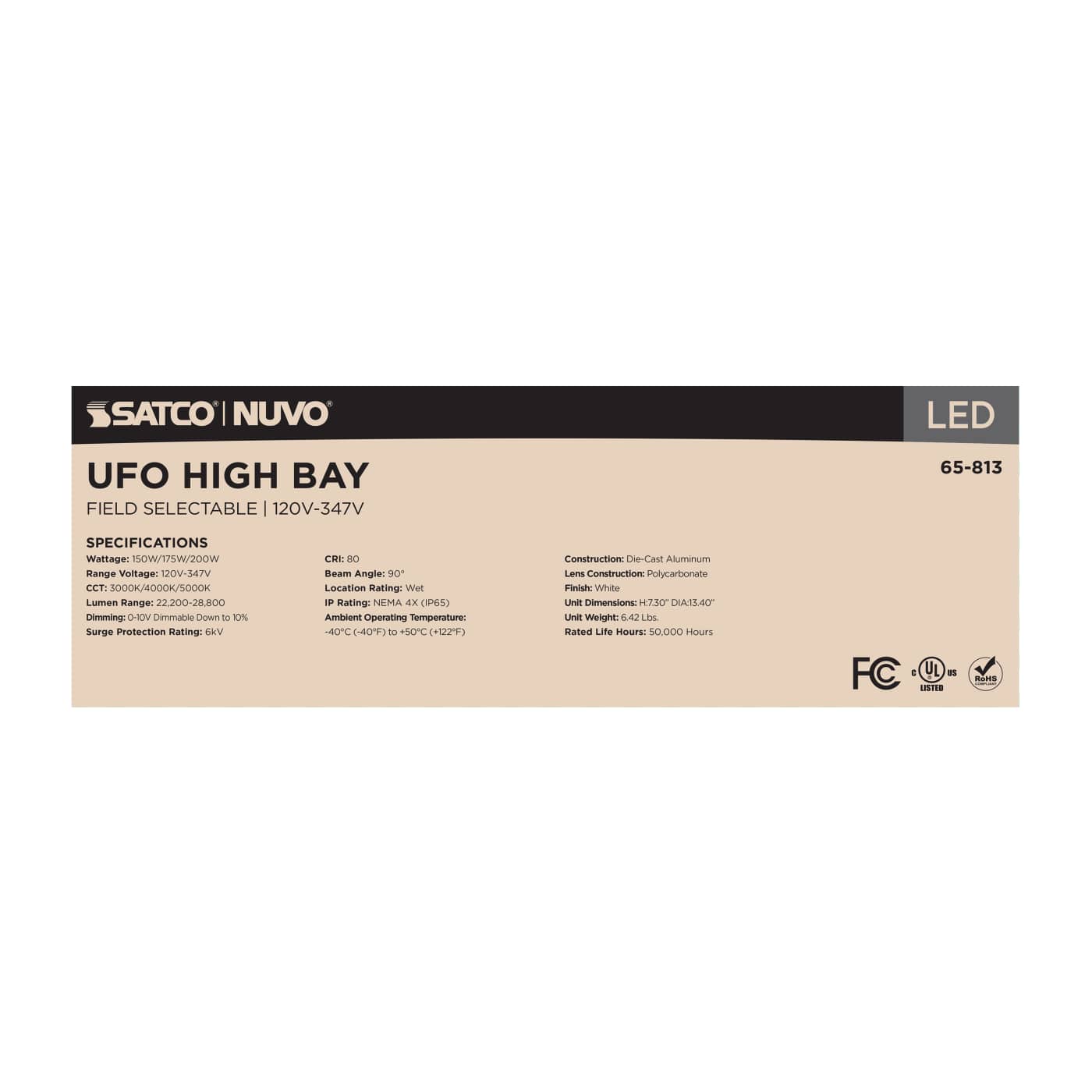 LED UFO HIGHBAY CCT & WATT ADJ - 65-813